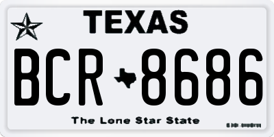 TX license plate BCR8686