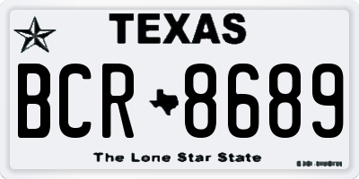 TX license plate BCR8689