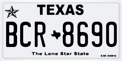 TX license plate BCR8690