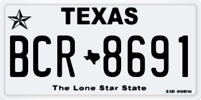 TX license plate BCR8691