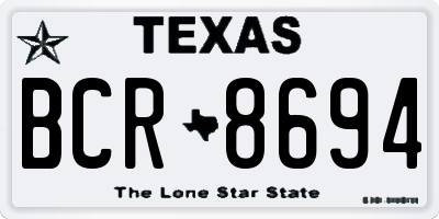 TX license plate BCR8694