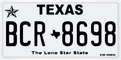 TX license plate BCR8698