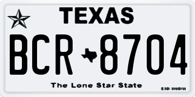 TX license plate BCR8704