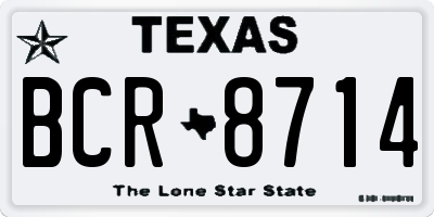 TX license plate BCR8714