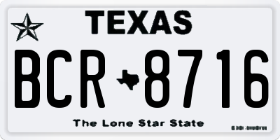 TX license plate BCR8716