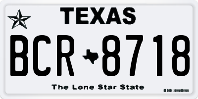 TX license plate BCR8718