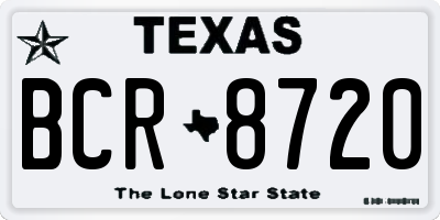 TX license plate BCR8720
