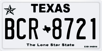 TX license plate BCR8721