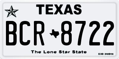 TX license plate BCR8722