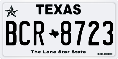 TX license plate BCR8723