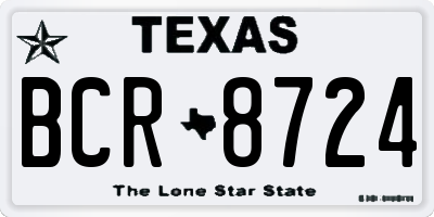 TX license plate BCR8724