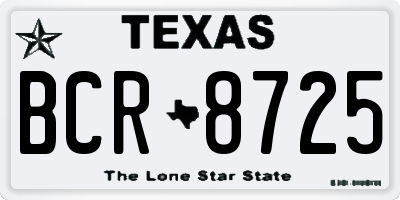 TX license plate BCR8725