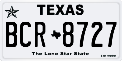 TX license plate BCR8727