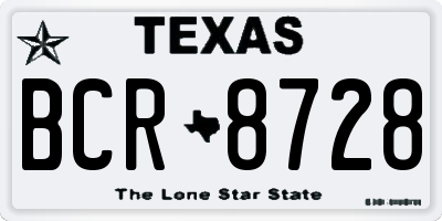 TX license plate BCR8728