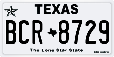 TX license plate BCR8729
