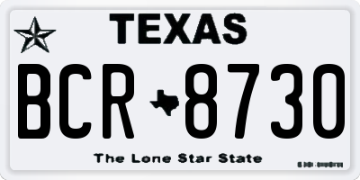 TX license plate BCR8730