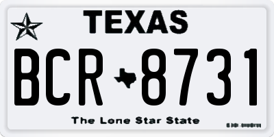 TX license plate BCR8731