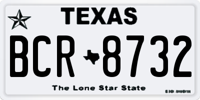 TX license plate BCR8732