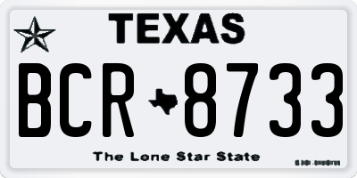 TX license plate BCR8733