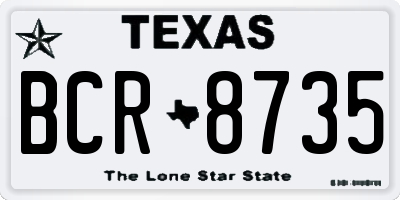 TX license plate BCR8735
