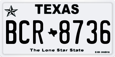 TX license plate BCR8736