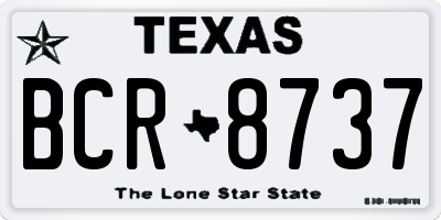TX license plate BCR8737