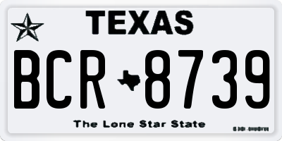 TX license plate BCR8739