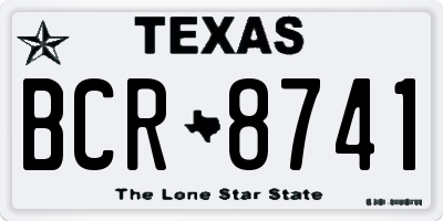 TX license plate BCR8741