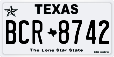 TX license plate BCR8742