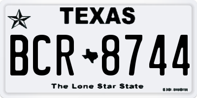 TX license plate BCR8744