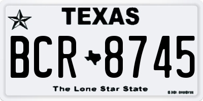 TX license plate BCR8745