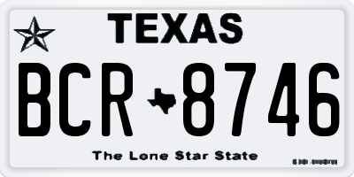 TX license plate BCR8746