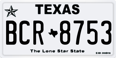 TX license plate BCR8753