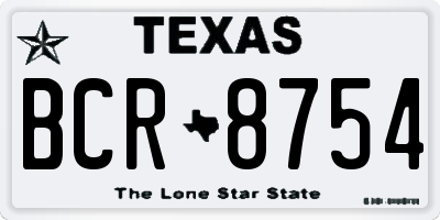TX license plate BCR8754