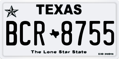 TX license plate BCR8755