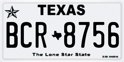 TX license plate BCR8756