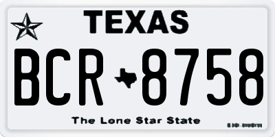 TX license plate BCR8758