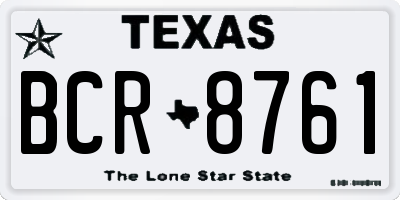 TX license plate BCR8761