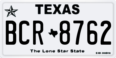TX license plate BCR8762