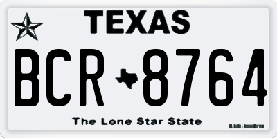 TX license plate BCR8764