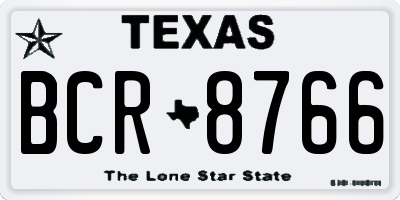 TX license plate BCR8766