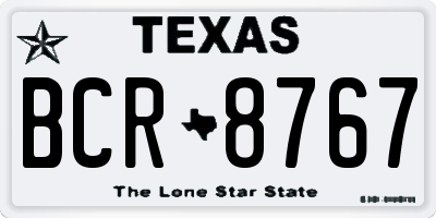 TX license plate BCR8767