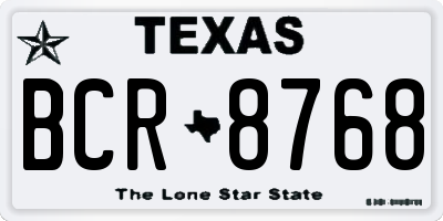 TX license plate BCR8768