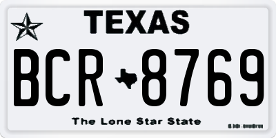 TX license plate BCR8769