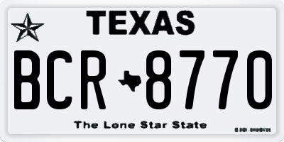 TX license plate BCR8770