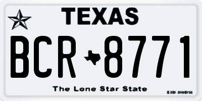 TX license plate BCR8771
