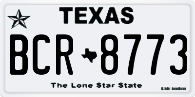 TX license plate BCR8773
