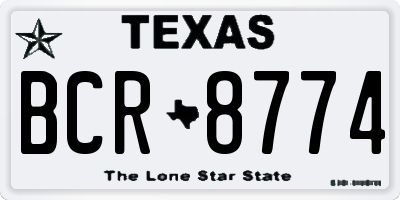 TX license plate BCR8774
