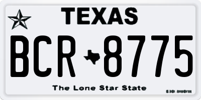 TX license plate BCR8775