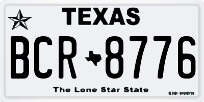 TX license plate BCR8776